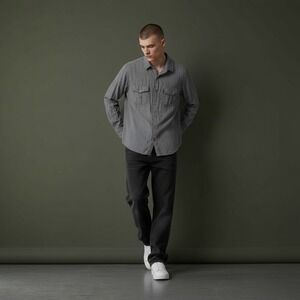 Tony Hawk Mens Cotton Flannel Size M Gray Button Down Shirt‎ Long Sleeve Skater